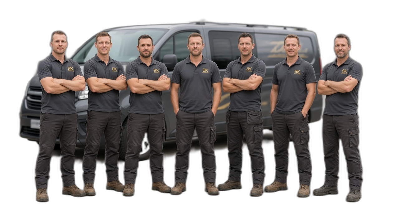 8K Flooring Group crew with work van — Coolaroo, Melbourne.